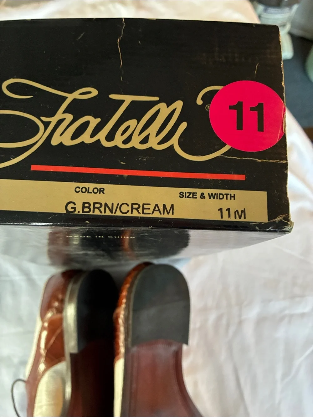 Fratelli Men's Two-Tone Brown and White Dress Oxfords
